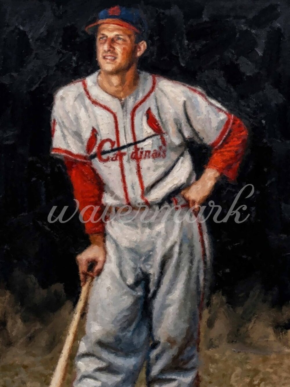 Stan Musial Painting ART PRINT 8x10 Lithograph Baseball Art Oil Painting print!